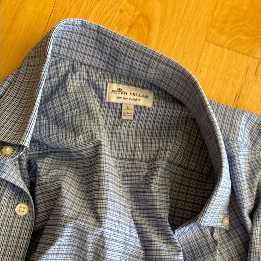 Peter Millar Blue Casual Button Down Shirt